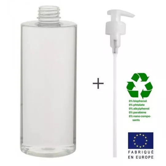 Transparente PET-Cremepumpflasche 500 ml